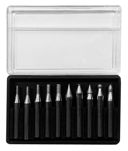 Set van 10 diamantslijpstiften (6,35x45 mm, korrel 100), Doe-het-zelf en Bouw, Gereedschap | Overige machines, Nieuw, Verzenden