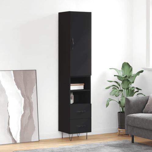 vidaXL Hoge kast 34,5x34x180 cm bewerkt hout zwart, Maison & Meubles, Armoires | Dressoirs, Envoi