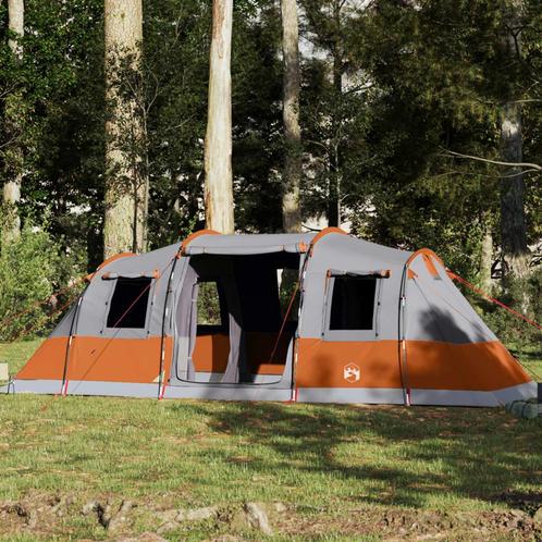 vidaXL Tente familiale tunnel 6 personnes gris, Caravanes & Camping, Tentes, Neuf, Envoi