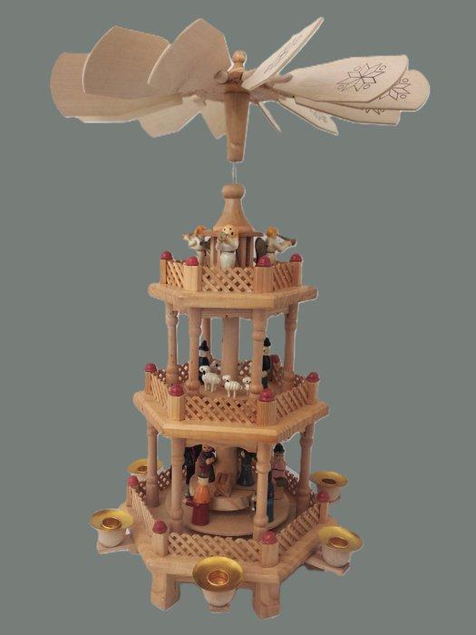 Kerstbeeldje - Draaiende kerstpiramide, 3 verdiepingen - 47, Antiek en Kunst, Antiek | Boeken en Manuscripten