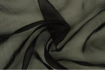 15 meter organza stof - Zwart, Verzenden