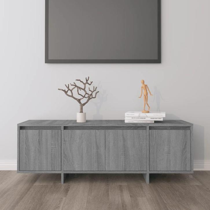 vidaXL Tv-meubel 120x30x40,5 cm bewerkt hout grijs sonoma, Huis en Inrichting, Kasten |Televisiemeubels, Nieuw, Verzenden