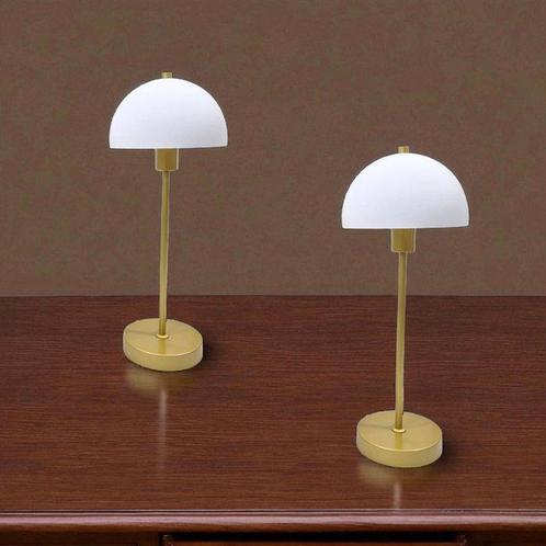 Herstal - Tafellamp (2) - Vienda - Opaal / Brons - Glas,, Antiek en Kunst, Antiek | Verlichting