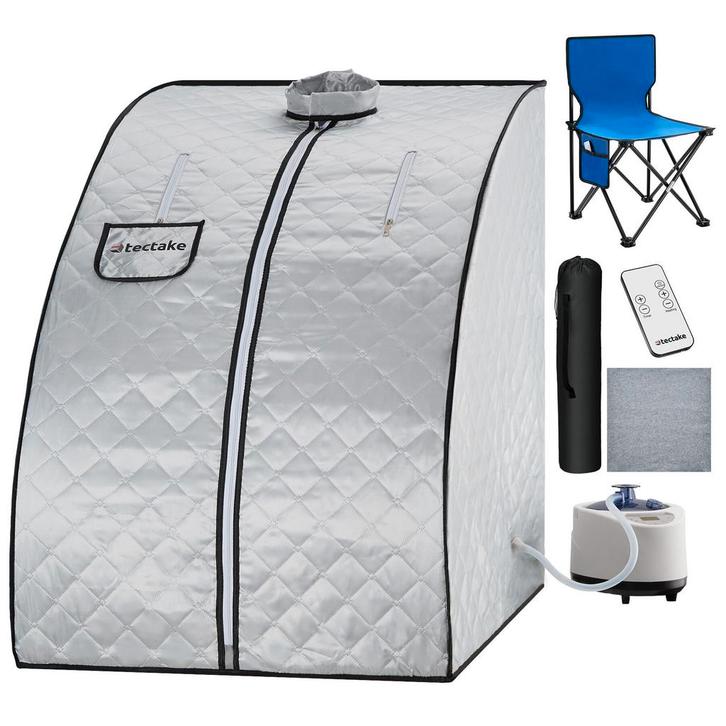 tectake Mobiele stoomsauna ThermaLuxe II, 1000 W, 15 tempera, Sport en Fitness, Sauna, Verzenden