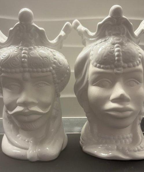 Vaas  - Keramiek - Paar Moorse hoofden, Antiek en Kunst, Curiosa en Brocante