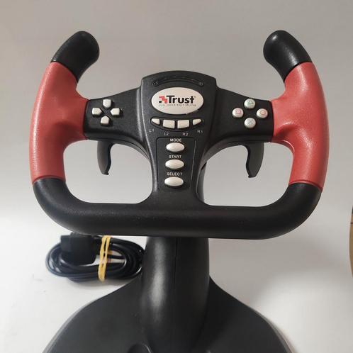 Trust Dual Shock Rally Master Racing Wheel PS2, Games en Spelcomputers, Games | Sony PlayStation 2, Zo goed als nieuw, Ophalen of Verzenden