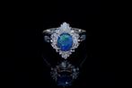 Ring Platina Opaal - Diamant, Handtassen en Accessoires, Ringen, Nieuw