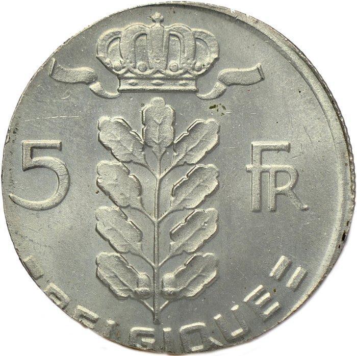 België. Boudewijn I. 5 Francs MINT ERROR struck on 1 Franc, Postzegels en Munten, Munten | Nederland
