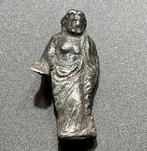 Oud-Romeins Zilver Beeldje van Jupiter (Zeus), staand,, Antiek en Kunst