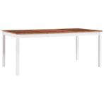 vidaXL Table de salle à manger Blanc et marron 180 x 90, Maison & Meubles, Tables | Tables à manger, Neuf, Verzenden