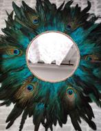 Spiegel - pluim - Spiegel jujuhat pauw 50 cm, Antiek en Kunst