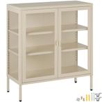 tectake metalen vitrinekast - crème, Verzenden, Nieuw