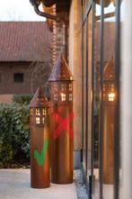 Lantaarn (2) - cortensteel - XL 100cm Kasteel Torens, Antiek en Kunst