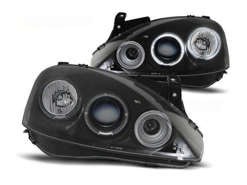 Angel Eyes Black koplampen geschikt voor Opel Corsa C, Auto-onderdelen, Verlichting, Nieuw, Opel, Verzenden
