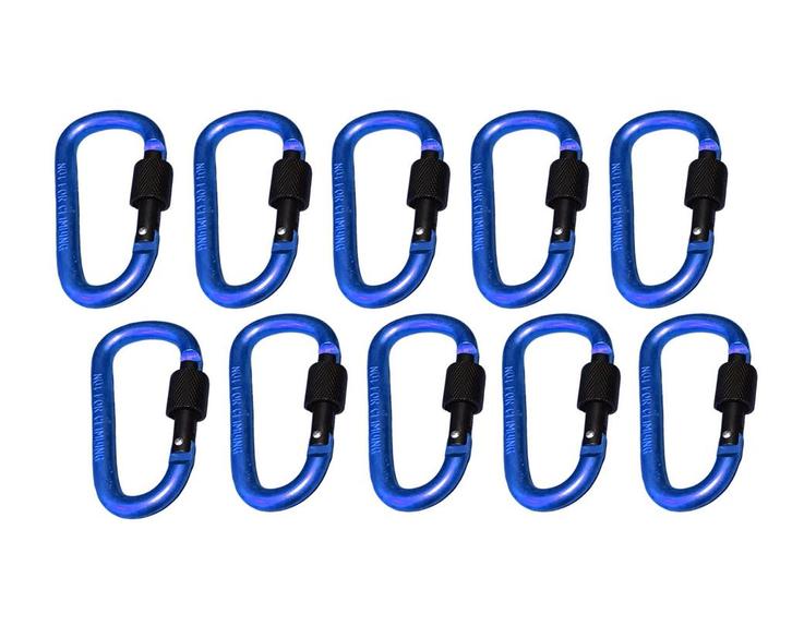 Set van 10 karabijnhaken, kleur 9: dark blue, 100 kg, Doe-het-zelf en Bouw, Gereedschap | Overige machines, Nieuw, Verzenden