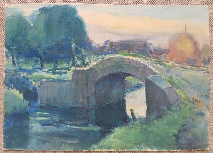 Maurice Seghers (1883-1959) - Bruggetje in de polders -, Antiek en Kunst, Kunst | Schilderijen | Klassiek