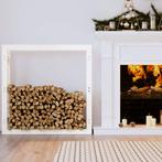 vidaXL Haardhoutrek 100x25x100 cm massief grenenhout wit, Verzenden