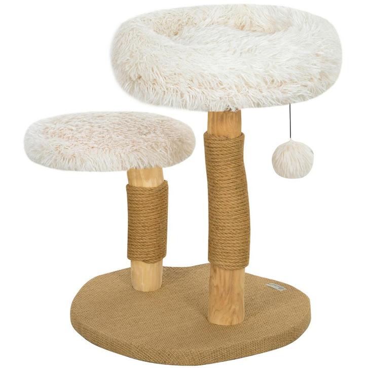 Kattentoren - Speelbal en bedden - Krabplank - Wit, Dieren en Toebehoren, Katten-accessoires, Nieuw, Ophalen of Verzenden