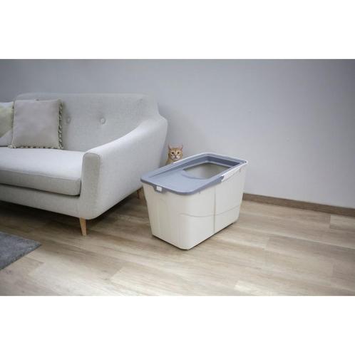 Kattenbak buxo,grijs/blauw, 56 x 39 x 38,5 cm, met schepje -, Dieren en Toebehoren, Katten-accessoires, Nieuw