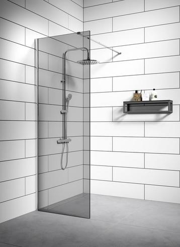 Douchewand Rizani 50 x 200 cm Chroom – Getint Glas beschikbaar voor biedingen