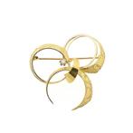 Bicolor gouden broche met diamant | 0,04 ct., Handtassen en Accessoires, Broches, Gebruikt, Overige kleuren, Ophalen of Verzenden