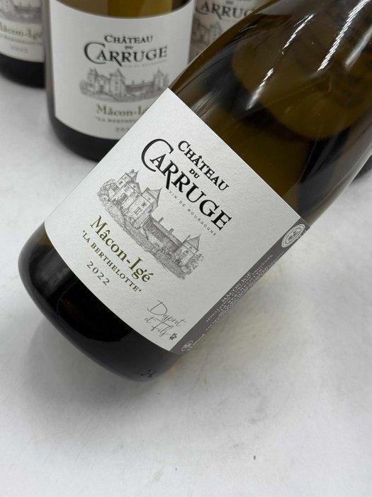 2022 Chateau du Carruge Mâcon Igé La Berthelotte - Mâconnais, Verzamelen, Wijnen