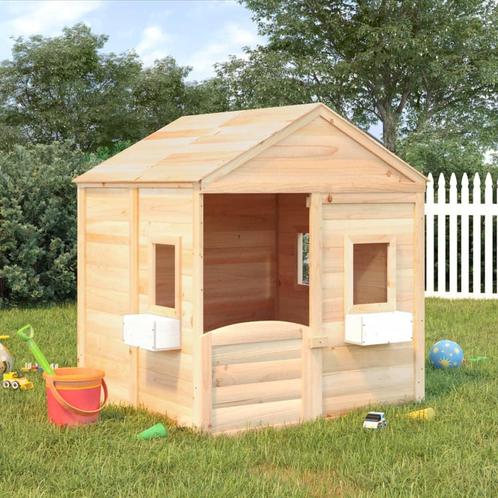 vidaXL Speelhuis met afsluitbare deur en bloempotten massief, Kinderen en Baby's, Speelgoed | Buiten | Speeltoestellen, Nieuw