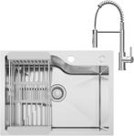 Spoelbak - Wasbak - Keuken - Graniet - 60x45 cm - Zilver - C, Verzenden, Nieuw