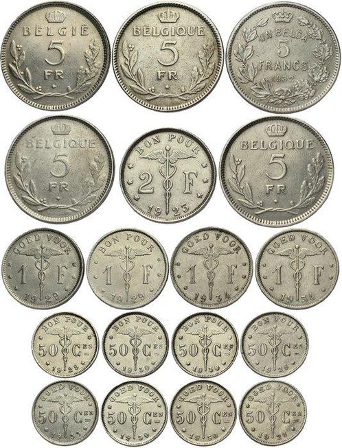 België. Albert I & Leopold III. LOT of 18 COINS 1928-1937, Postzegels en Munten, Munten | Nederland