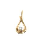 Gouden hanger met diamant | 0,12 ct. (subtiele hanger), Handtassen en Accessoires, Bedels, Ophalen of Verzenden, Gebruikt, Goud