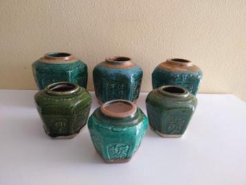 Gemberpot (6) - Aardewerk - Antiek - Geglazuurd