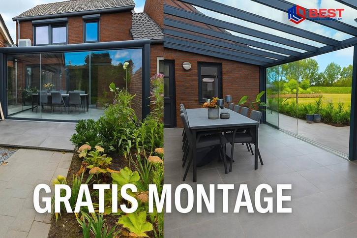 Veranda, carport, glazen schuifwand !! actie GRATIS montage, Tuin en Terras, Overkappingen, Nieuw, Veranda