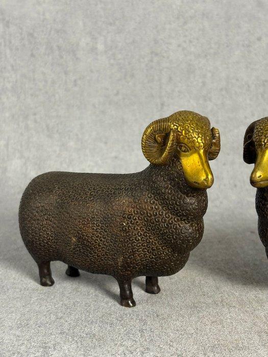 Set schapen, Rammen - Brons - China - Eind 20e eeuw, Antiek en Kunst, Curiosa en Brocante
