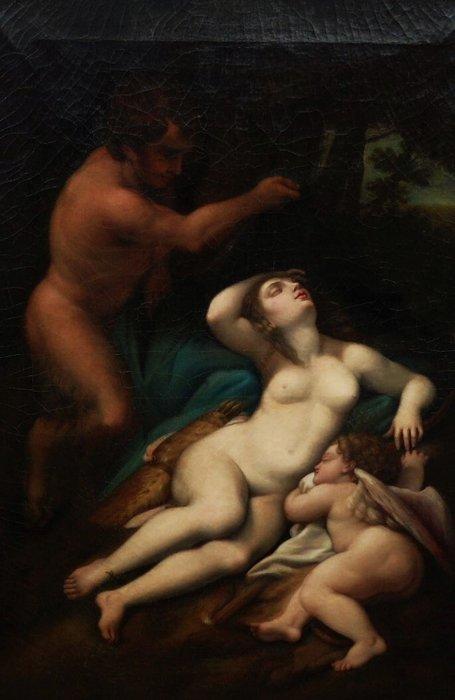 Albert Krafft  (XVIII-XIX), Attributed to - Venus und Amour, Antiek en Kunst, Kunst | Schilderijen | Klassiek