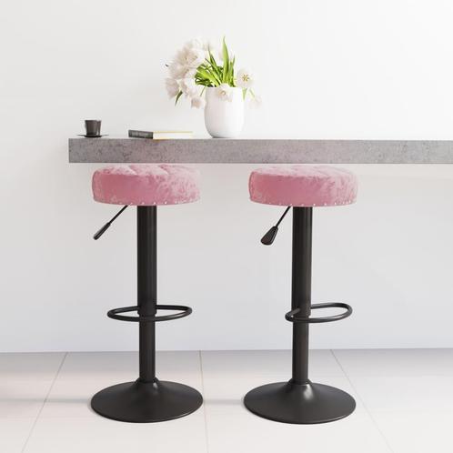 vidaXL Barkrukken 2 st fluweel roze, Maison & Meubles, Tabourets de bar, Envoi