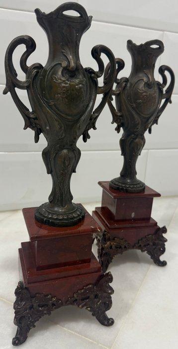 Vaas met dubbele oren (2) - Carrara marmer, Antiek en Kunst, Antiek | Overige Antiek