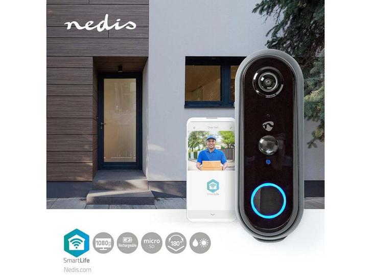 Nedis SmartLife Videodeurbel - Wi-Fi - Full HD 1080p -, Maison & Meubles, Sonnettes, Envoi