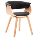 vidaXL Eetkamerstoel gebogen hout en kunstleer zwart, Verzenden, Nieuw