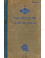 1957 RILEY TWO-POINT-SIX INSTRUCTIEBOEKJE ENGELS