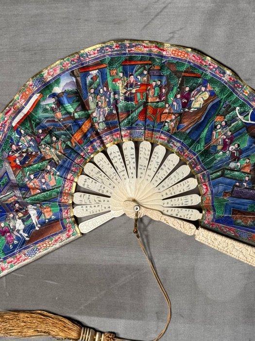 Handwaaier - Been - Telescope Chinese waaier, Antiek en Kunst, Antiek | Overige Antiek