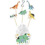 Dino Cupcake Toppers Roar 12 delig, Verzenden, Nieuw