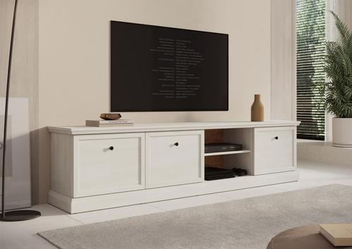 Meubella | TV-Meubel wit eiken 206x40x51 | TV kast, Huis en Inrichting, Kasten |Televisiemeubels, 25 tot 50 cm, Nieuw, 200 cm of meer