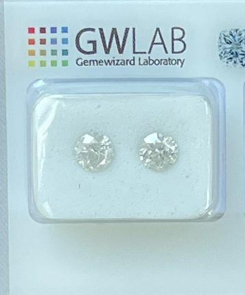 Zonder Minimumprijs - 2 pcs Diamant  (Natuurlijk)  - 1.18 ct beschikbaar voor biedingen