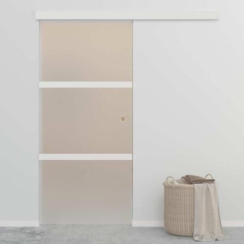 vidaXL Schuifdeur 90x212 cm ESG-glas en aluminium, Doe-het-zelf en Bouw, Deuren en Vliegenramen, Nieuw, Verzenden