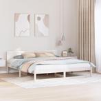 vidaXL Bedframe met Hoofdeinde Wit 200x200 cm Massief, Huis en Inrichting, Slaapkamer | Bedden, Verzenden, Nieuw