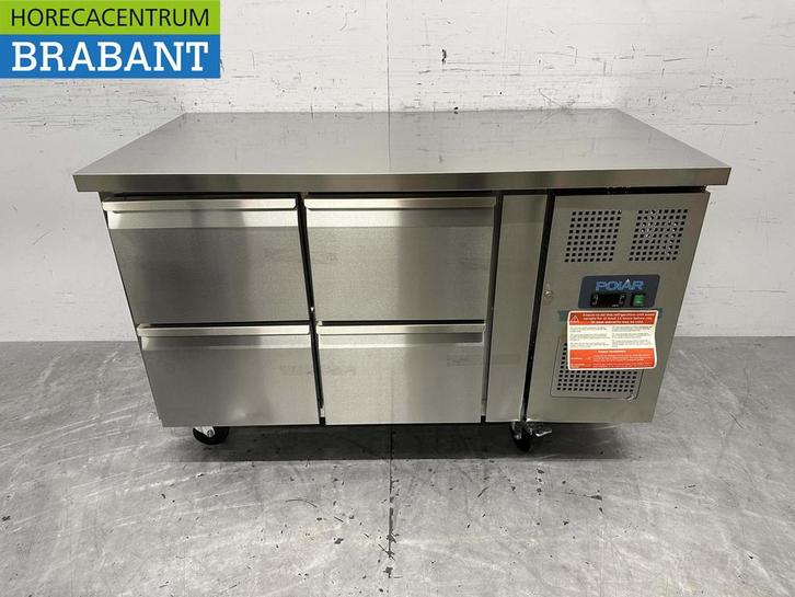 Établi réfrigéré Polar en acier inoxydable 4 tiroirs 136 cm, Zakelijke goederen, Horeca | Keukenapparatuur, Verzenden