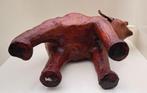 Sculpture, Olifant in leder - 340 mm - Cuir, Antiek en Kunst