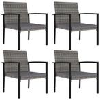 Grijze Poly Rattan Stoelen 4st | Retour Deal Super Prijs, Tuin en Terras, Verzenden, Nieuw