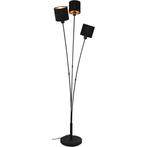 LED Vloerlamp Trion Torry – 3-lichts, Mat Zwart & Gouden Des, Huis en Inrichting, Verzenden, Nieuw