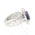 Zonder Minimumprijs - Ring - 18 karaat Witgoud Saffier -, Handtassen en Accessoires, Ringen, Nieuw